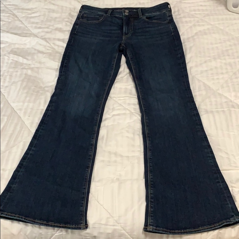 Hi rise flared denim